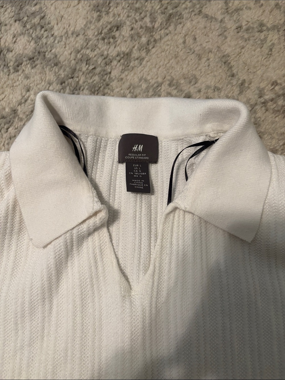 H&M White Short-Sleeve Polo Shirt - Picture 2 of 3